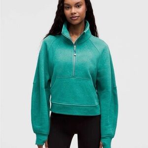 Lululemon Scuba Oversized 1/2 Zip Funnel Neck Heathered Teal